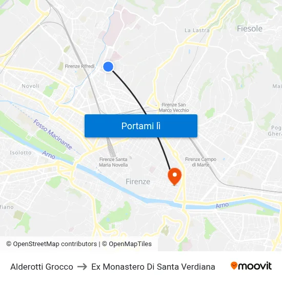 Alderotti Grocco to Ex Monastero Di Santa Verdiana map