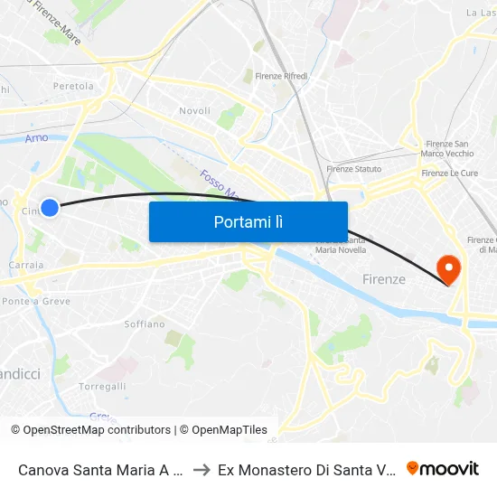 Canova Santa Maria A Cintoia to Ex Monastero Di Santa Verdiana map