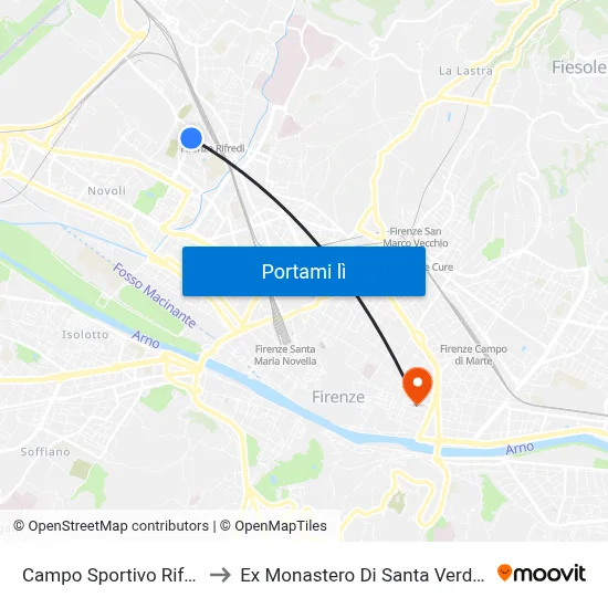 Campo Sportivo Rifredi to Ex Monastero Di Santa Verdiana map
