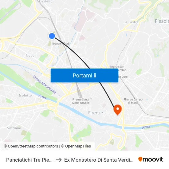 Panciatichi Tre Pietre to Ex Monastero Di Santa Verdiana map