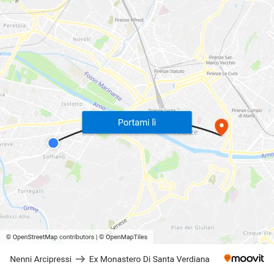 Nenni Arcipressi to Ex Monastero Di Santa Verdiana map