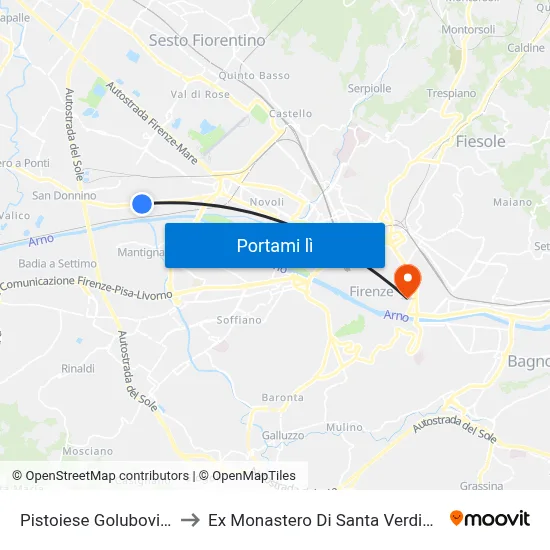 Pistoiese Golubovich to Ex Monastero Di Santa Verdiana map