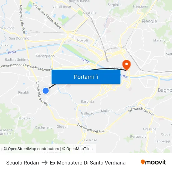Scuola Rodari to Ex Monastero Di Santa Verdiana map