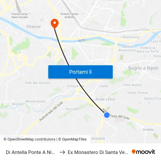 Di Antella Ponte A Niccheri to Ex Monastero Di Santa Verdiana map