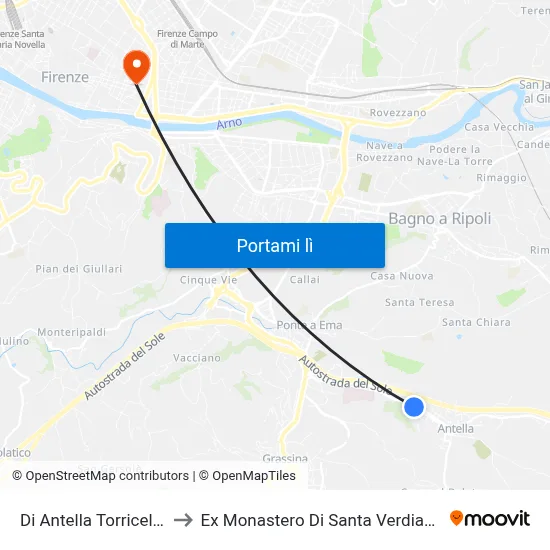 Di Antella Torricella to Ex Monastero Di Santa Verdiana map