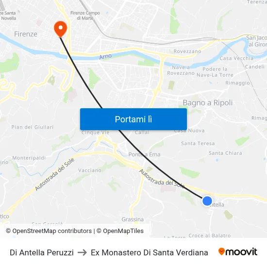 Di Antella Peruzzi to Ex Monastero Di Santa Verdiana map