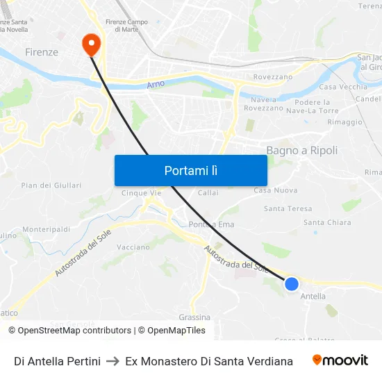 Di Antella Pertini to Ex Monastero Di Santa Verdiana map