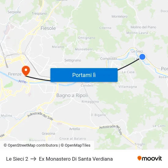 Le Sieci 2 to Ex Monastero Di Santa Verdiana map