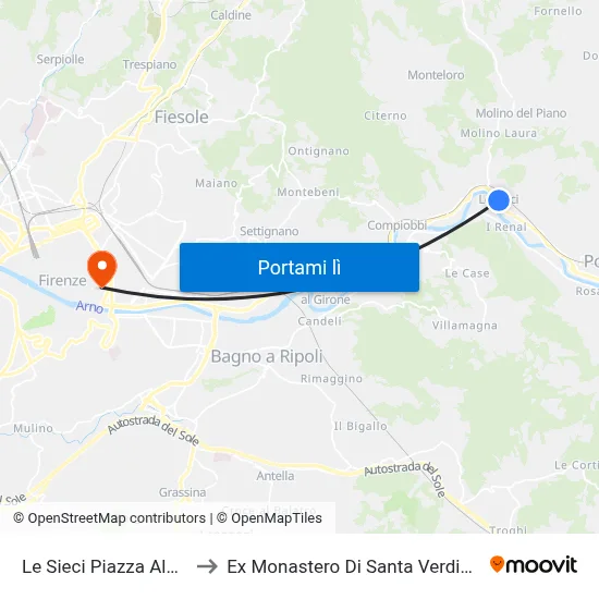 Le Sieci Piazza Albizi to Ex Monastero Di Santa Verdiana map