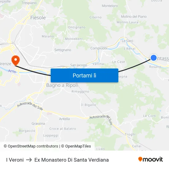 I Veroni to Ex Monastero Di Santa Verdiana map