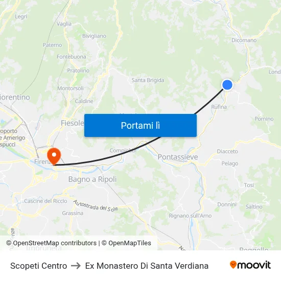 Scopeti Centro to Ex Monastero Di Santa Verdiana map