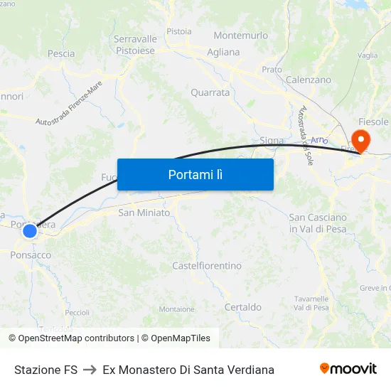 Stazione FS to Ex Monastero Di Santa Verdiana map