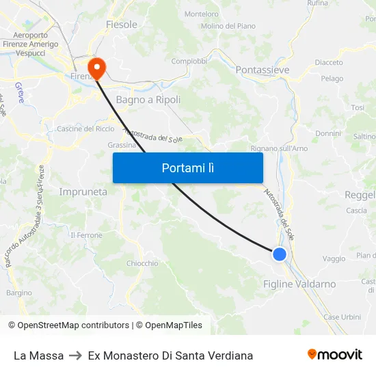 La Massa to Ex Monastero Di Santa Verdiana map