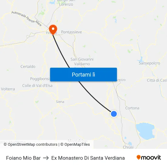 Foiano Mio Bar to Ex Monastero Di Santa Verdiana map