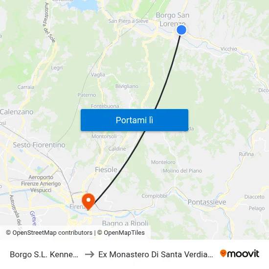 Borgo S.L. Kennedy to Ex Monastero Di Santa Verdiana map