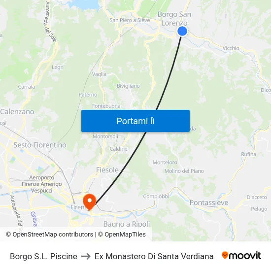 Borgo S.L. Piscine to Ex Monastero Di Santa Verdiana map
