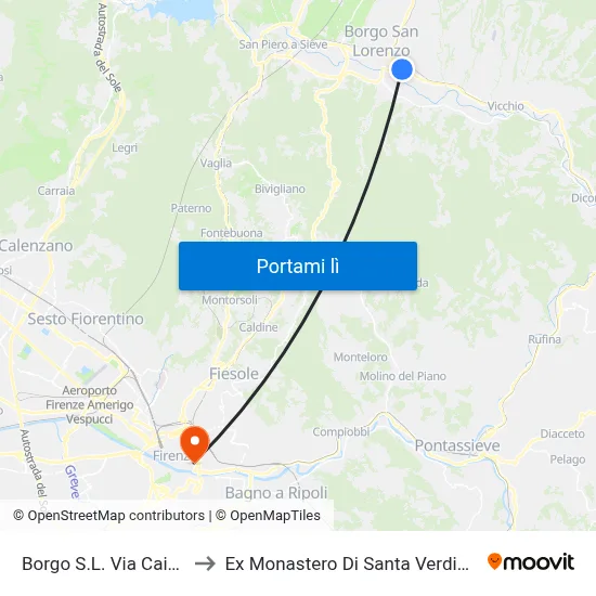 Borgo S.L. Via Caiani to Ex Monastero Di Santa Verdiana map
