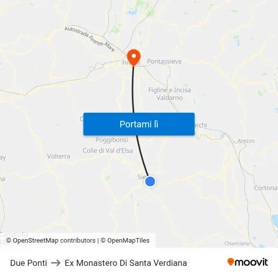Due Ponti to Ex Monastero Di Santa Verdiana map