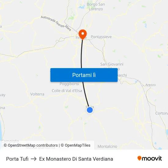 Porta Tufi to Ex Monastero Di Santa Verdiana map