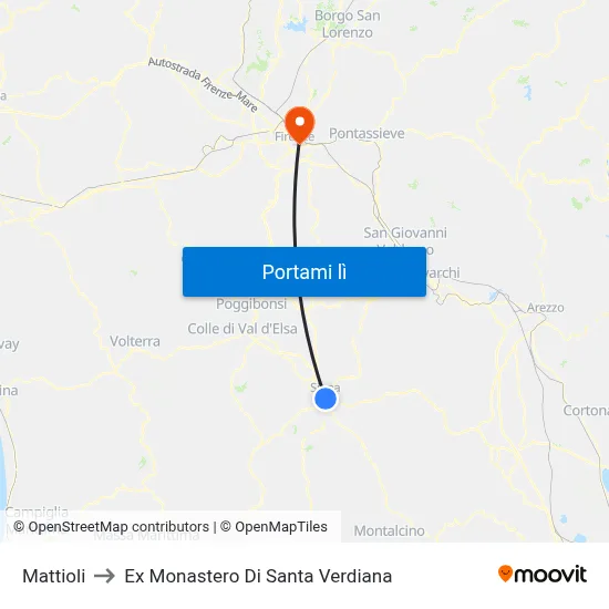 Mattioli to Ex Monastero Di Santa Verdiana map