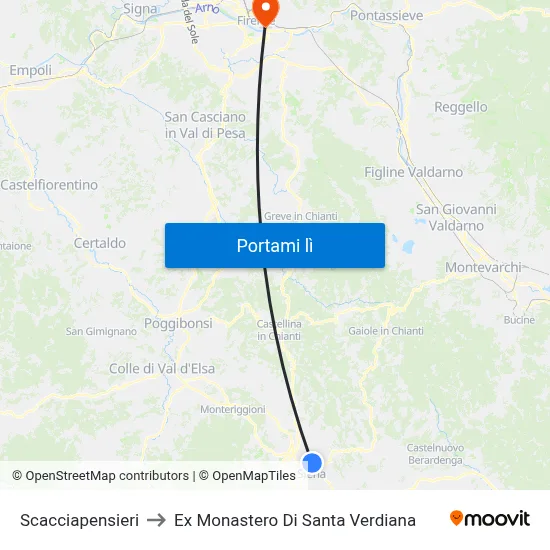 Scacciapensieri to Ex Monastero Di Santa Verdiana map