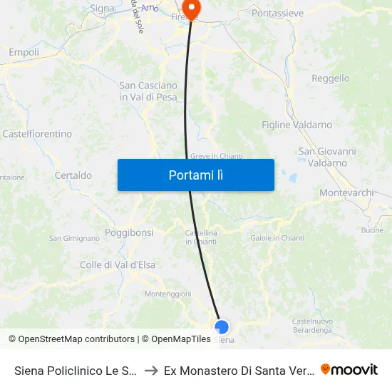 Siena Policlinico Le Scotte to Ex Monastero Di Santa Verdiana map