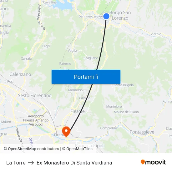 La Torre to Ex Monastero Di Santa Verdiana map