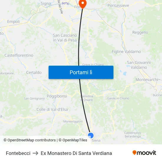 Fontebecci to Ex Monastero Di Santa Verdiana map