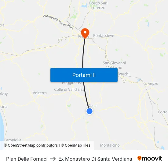 Pian Delle Fornaci to Ex Monastero Di Santa Verdiana map