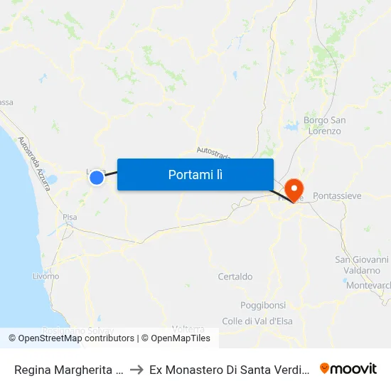 Regina Margherita FS to Ex Monastero Di Santa Verdiana map
