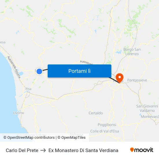 Carlo Del Prete to Ex Monastero Di Santa Verdiana map
