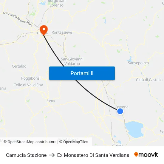 Camucia Stazione to Ex Monastero Di Santa Verdiana map