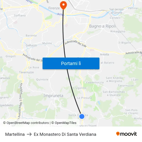 Martellina to Ex Monastero Di Santa Verdiana map