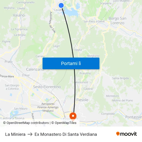 La Miniera to Ex Monastero Di Santa Verdiana map