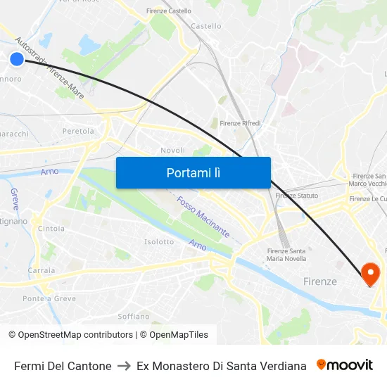 Fermi Del Cantone to Ex Monastero Di Santa Verdiana map