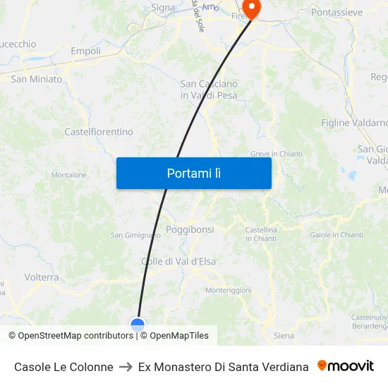 Casole Le Colonne to Ex Monastero Di Santa Verdiana map