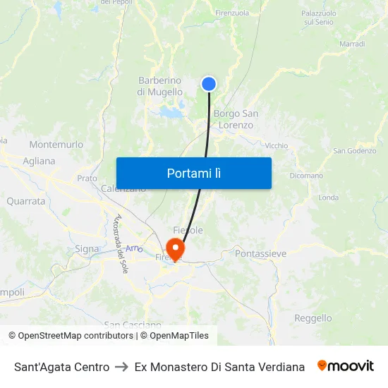 Sant'Agata Centro to Ex Monastero Di Santa Verdiana map