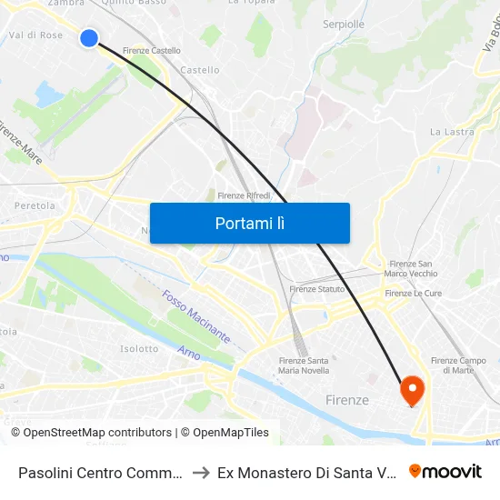Pasolini Centro Commerciale to Ex Monastero Di Santa Verdiana map