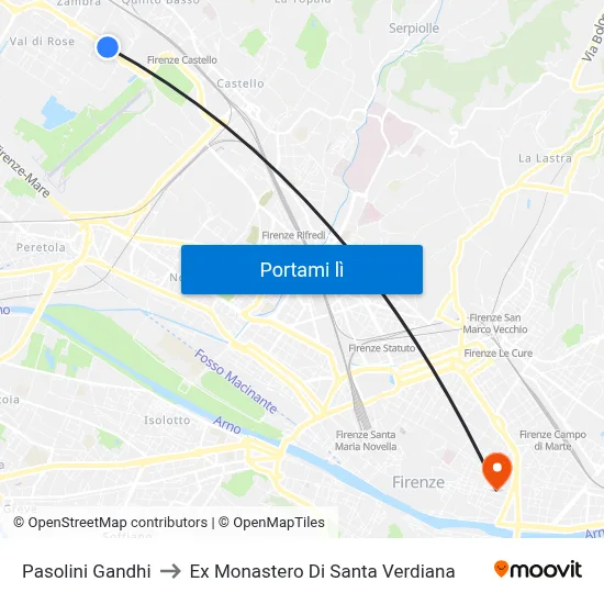 Pasolini Gandhi to Ex Monastero Di Santa Verdiana map