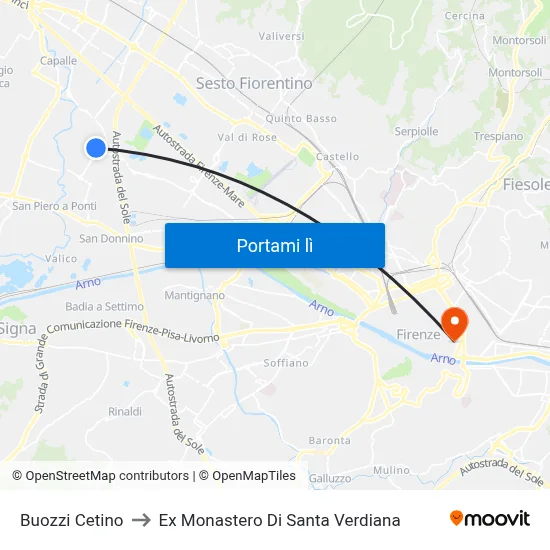 Buozzi Cetino to Ex Monastero Di Santa Verdiana map