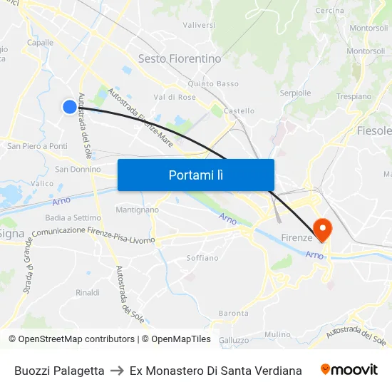 Buozzi Palagetta to Ex Monastero Di Santa Verdiana map