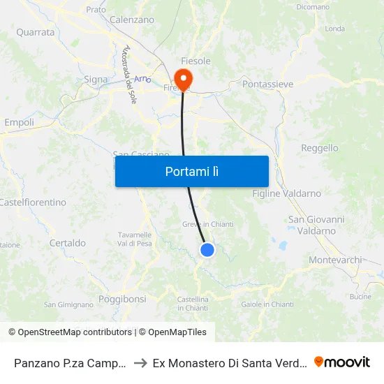Panzano P.za Campana to Ex Monastero Di Santa Verdiana map