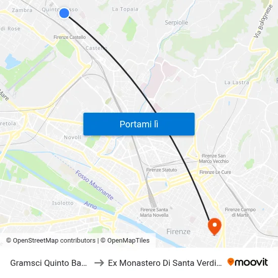 Gramsci Quinto Basso to Ex Monastero Di Santa Verdiana map