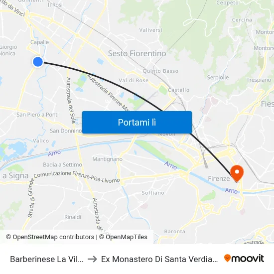 Barberinese La Villa to Ex Monastero Di Santa Verdiana map