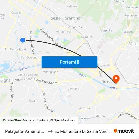 Palagetta Variante Sud to Ex Monastero Di Santa Verdiana map