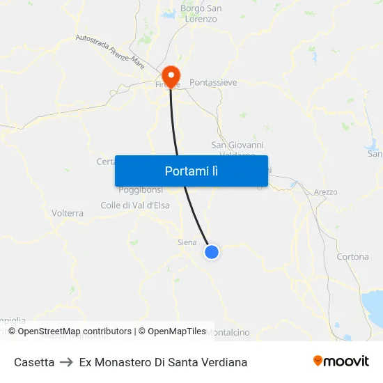 Casetta to Ex Monastero Di Santa Verdiana map