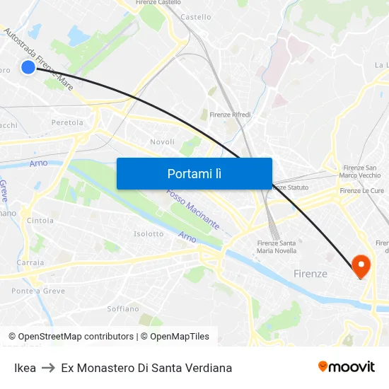Ikea to Ex Monastero Di Santa Verdiana map