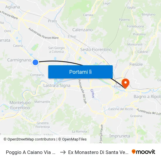 Poggio A Caiano Via Soffici to Ex Monastero Di Santa Verdiana map
