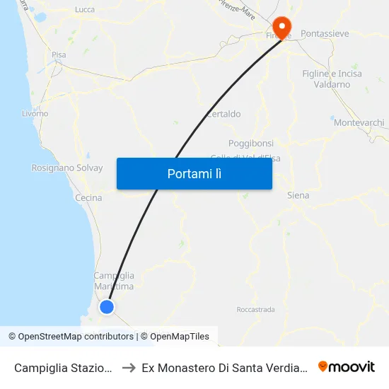 Campiglia Stazione to Ex Monastero Di Santa Verdiana map