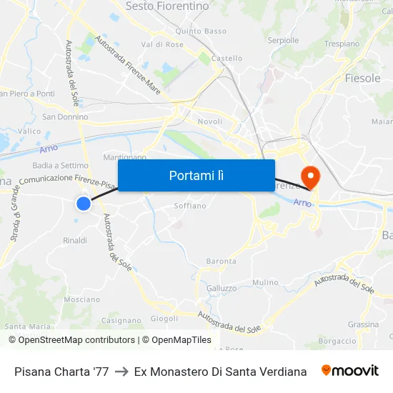 Pisana Charta '77 to Ex Monastero Di Santa Verdiana map